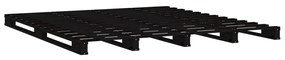 vidaXL Κρεβάτι από Παλέτες Μαύρο 180x200εκ. Μασίφ Πεύκο 6FT Super King