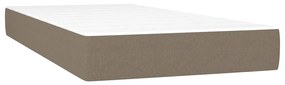 vidaXL Κρεβάτι Boxspring με Στρώμα & LED Taupe 90x190 εκ. Υφασμάτινο