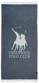Πετσέτα Θαλάσσης - Παρεό 3907 85x170 Blue-Ivory Greenwich Polo Club Θαλάσσης 85x170cm Muslin