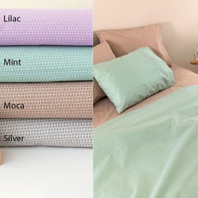 Σεντόνια Totem Με Λάστιχο (Σετ 3τμχ) Lilac Palamaiki Μονό 110x232cm 100% Βαμβάκι