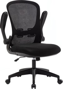 BF2920 Πολυθρόνα Γραφείου, Ανακλινόμενα Μπράτσα, Mesh Μαύρο   1τμχ