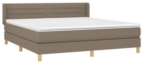 vidaXL Κρεβάτι Boxspring με Στρώμα Taupe 180x200 εκ. Υφασμάτινο