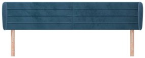 Κεφαλάρι με Πτερύγια Σκούρο Μπλε 183x23x78/88 εκ. Βελούδινο - Μπλε