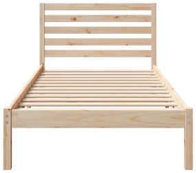vidaXL Σκελετός Κρεβατιού Καφέ 90 x 190 cm Μασίφ ξύλο πεύκου
