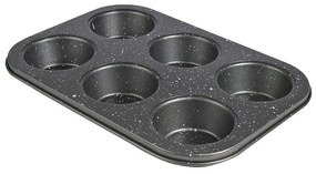 Φόρμα Cupcakes/Muffins 6 Θέσεων 01-5269 26.5x18.7cm Black Estia Αλουμίνιο