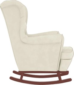 vidaXL Κουνιστή Πολυθρόνα με Πλάτη από Βελούδο σε Κρεμ χρώμα