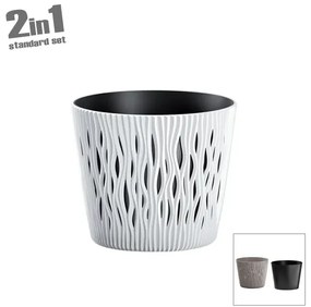 MarHome ΓΛΑΣΤΡΑ (2 ΣΕ 1) ΛΕΥΚΟ SANDY ROUND ΣΤΡΟΓΓΥΛΗ Φ15.8x13.8cm 10/80ΚΙΒ 09-DSR160-S449
