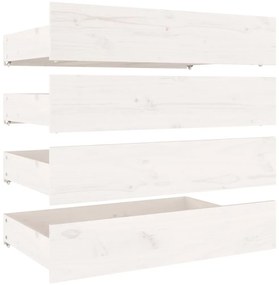 vidaXL Πλαίσιο Κρεβατιού Συρτάρια Λευκό 180 x 200 εκ Super King Size