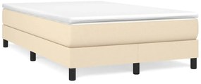vidaXL Κρεβάτι Boxspring με Στρώμα Κρεμ 120x200 εκ. Υφασμάτινο