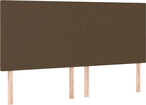vidaXL Κρεβάτι Boxspring με Στρώμα Σκούρο Καφέ 200x200 εκ. Υφασμάτινο