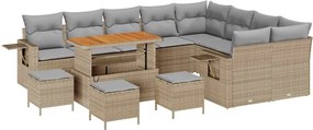 vidaXL Σετ Καναπέ Κήπου 13 pcs Μπεζ συνθετικό ρατάν