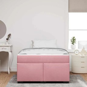 vidaXL Σκελετός Κρεβατιού με στρώμα Ροζ 120 x 190 cm ύφασμα