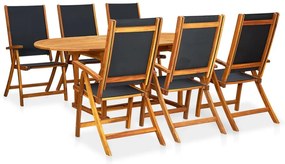 vidaXL Σετ Τραπεζαρίας Εξωτερικού Χώρου 7 τεμ. από Μασίφ Ξύλο Ακακίας