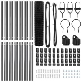 vidaXL Τεντώτο με στήριγμα Γκρι 1 x 25 m Ατσάλι