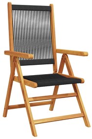 vidaXL Σέτ φαγητού για κήπο 7 pcs Μαύρο Στερεό Ξύλο Ακακίας