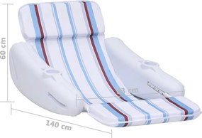 vidaXL Καρέκλα Πισίνας Πλωτή 140 x 83 x 60 εκ.