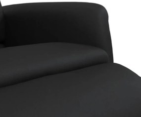 vidaXL Πολυθρόνα Ανακλινόμενη με Υποπόδιο Μαύρη από Συνθετικό Δέρμα