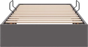 vidaXL Κρεβάτι Οθωμανικού Τύπου Γκρι 100 x 200 cm Τεχνητό Δέρμα