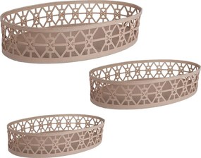 ΚΑΛΑΘΙ ΟΒΑΛ ΣΕΤ/3 ΣΥΝΘ. ΔΕΡΜΑ ΜΠΕΖ 45X27X10-37X25X8-32X22X8CM