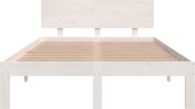 vidaXL Πλαίσιο Κρεβατιού Λευκό 120x190 εκ. Μασίφ Ξύλο Small Double