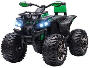 HOMCOM Ηλεκτρικό Quad για παιδιά, Φως &amp; Σύνδεση Μουσικής, 3-8 km/h, για 3-5 ετών, Πράσινο