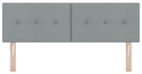 vidaXL LED Κεφαλάρι με φώτα λωρίδας LED Ανοιχτό γκρι 144 cm ύφασμα