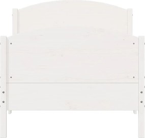vidaXL Σκελετός Κρεβ. Χωρίς Στρώμα Λευκό 90x200 εκ Μασίφ Πεύκο
