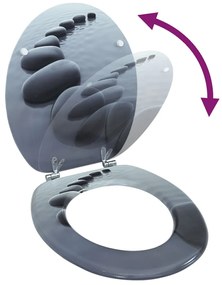 vidaXL Κάλυμμα Λεκάνης με Σχέδιο Πέτρες από MDF