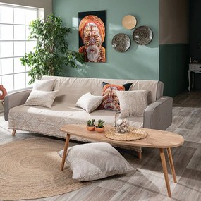Ριχτάρι Izola 02 Beige Teoran Πολυθρόνα 180x150cm Cotton-Polyester