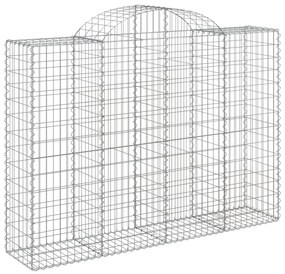 Συρματοκιβώτια Τοξωτά 11 τεμ. 200x50x140/160 εκ. Γαλβαν. Ατσάλι - Ασήμι