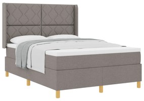 vidaXL Κρεβάτι με ελατήριο με στρώμα Taupe 140 x 190 cm ύφασμα