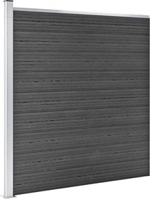 vidaXL Σετ Πάνελ Περίφραξης Μαύρο 353 x 186 εκ. από WPC