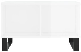 vidaXL Τραπεζάκι Σαλονιού Γυαλ. Λευκό 60x50x36,5 εκ. Επεξεργ. Ξύλο