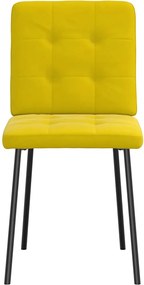 vidaXL Καρέκλες Τραπεζαρίας 4 τεμ. Κίτρινες Βελούδινες