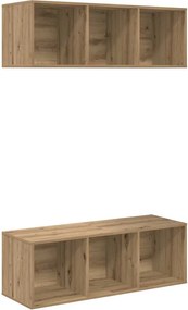 vidaXL Σετ επίπλου τηλεόρασης 2 pcs Artisan Oak Επεξεργασμένο ξύλο