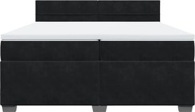 vidaXL Κρεβάτι Boxspring με Στρώμα Μαύρο 200x200 εκ. Βελούδινο