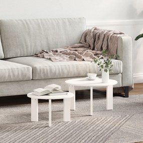 vidaXL Σετ Τραπεζιού Για Καφέ 2 pcs Λευκό 47.5 x 47.5 x 27 εκ.