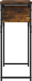 vidaXL Τραπέζι Κονσόλα με Ράφι Καπνιστή Δρυς 75x30x75 εκ. Επεξ. Ξύλο