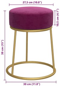 vidaXL Στρογγυλό Σκαμπό Hocker Μοβ Βελούδινο