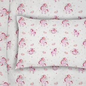Μαξιλαροθήκη (50x70) Dimcol 208 Unicorn White-Pink