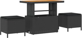 vidaXL Σετ Καναπέ Κήπου με μαξιλάρι 10 pcs Μαύρο