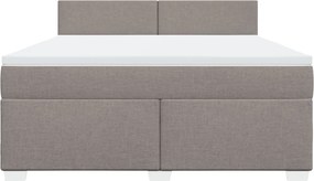 vidaXL Κρεβάτι Boxspring με Στρώμα Taupe 180x200 εκ. Υφασμάτινο