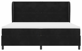vidaXL Κρεβάτι με ελατήρια με στρώμα Μαύρο 200 x 200 cm Βελούδο