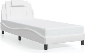 vidaXL Πλαίσιο Κρεβατιού Viana με LED Χωρίς Στρώμα Λευκό 90 x 200 εκ.