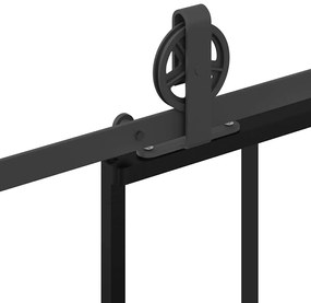 vidaXL Συρόμενη πόρτα με σετ υλικού 102x205 cm ESG Γυαλί&Αλουμίνιο