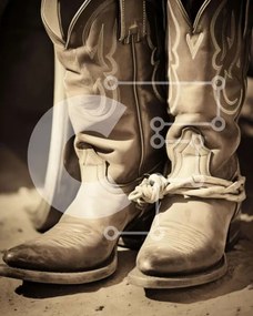 Intra Συλλεκτικό Ξύλινο Παζλ Plywood  4mm - Ζευγάρι Cowboy Boots δεμένα με κορδόνι Σε Ξύλινο Κουτί - Διαστάσεις Puzzle: 10x10 cm – 25 κομμάτια
