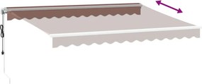 vidaXL Τέντα Πτυσσόμενη Αυτόματη με LED Καφέ 350x250 εκ.