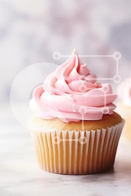 Intra Συλλεκτικό Ξύλινο Παζλ Plywood  4mm - Cupcake με Pink Frosting Σε Ξύλινο Κουτί - Διαστάσεις: 10x10 cm – 25 κομμάτια