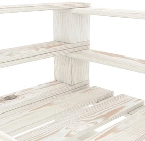 vidaXL Πολυθρόνα Κήπου από Παλέτες Λευκή Ξύλινη