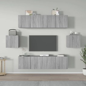 vidaXL Σετ Επίπλων Τηλεόρασης 6 Τεμ. Γκρι Sonoma Επεξεργασμένο Ξύλο